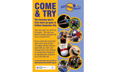 Auchenharvie Sports Centre poster & flyer